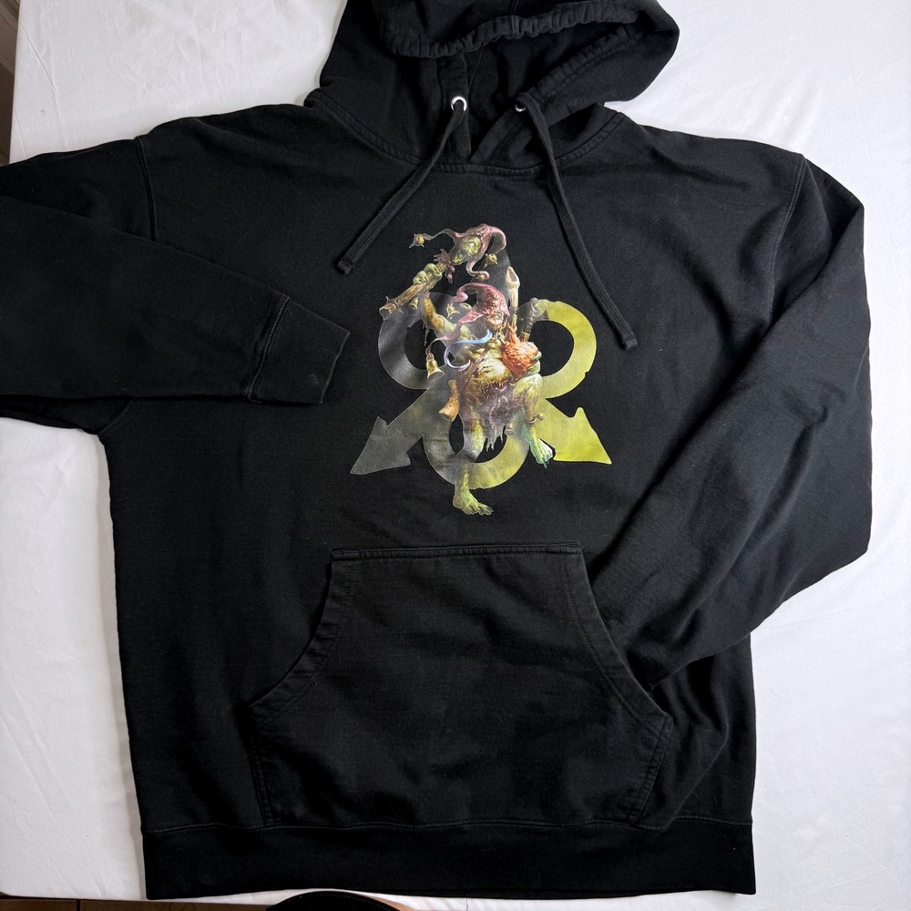 Warhammer Nurgle Sloppity Bilepiper Black Graphic Hoodie Mens XL Games Workshop - Picture 2 of 9